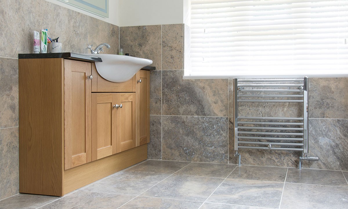 Silver Honed and Filled Travertine Tiles