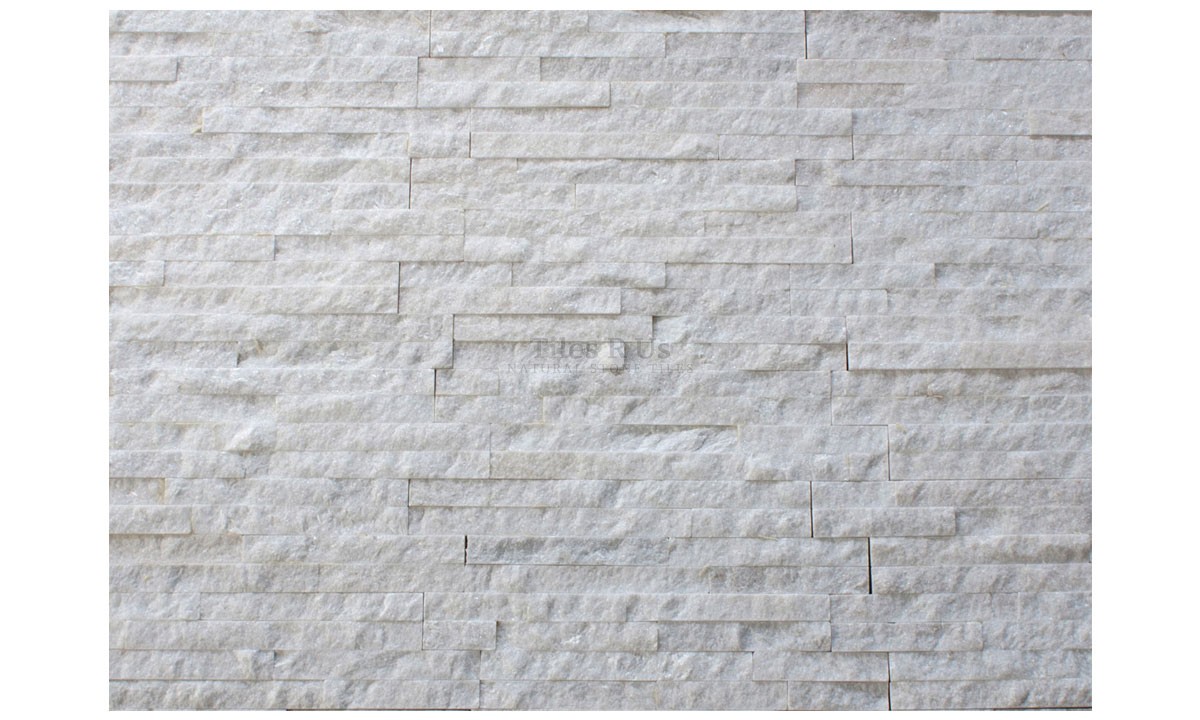 Slate Cladding - White Quartzite Riven 100x400