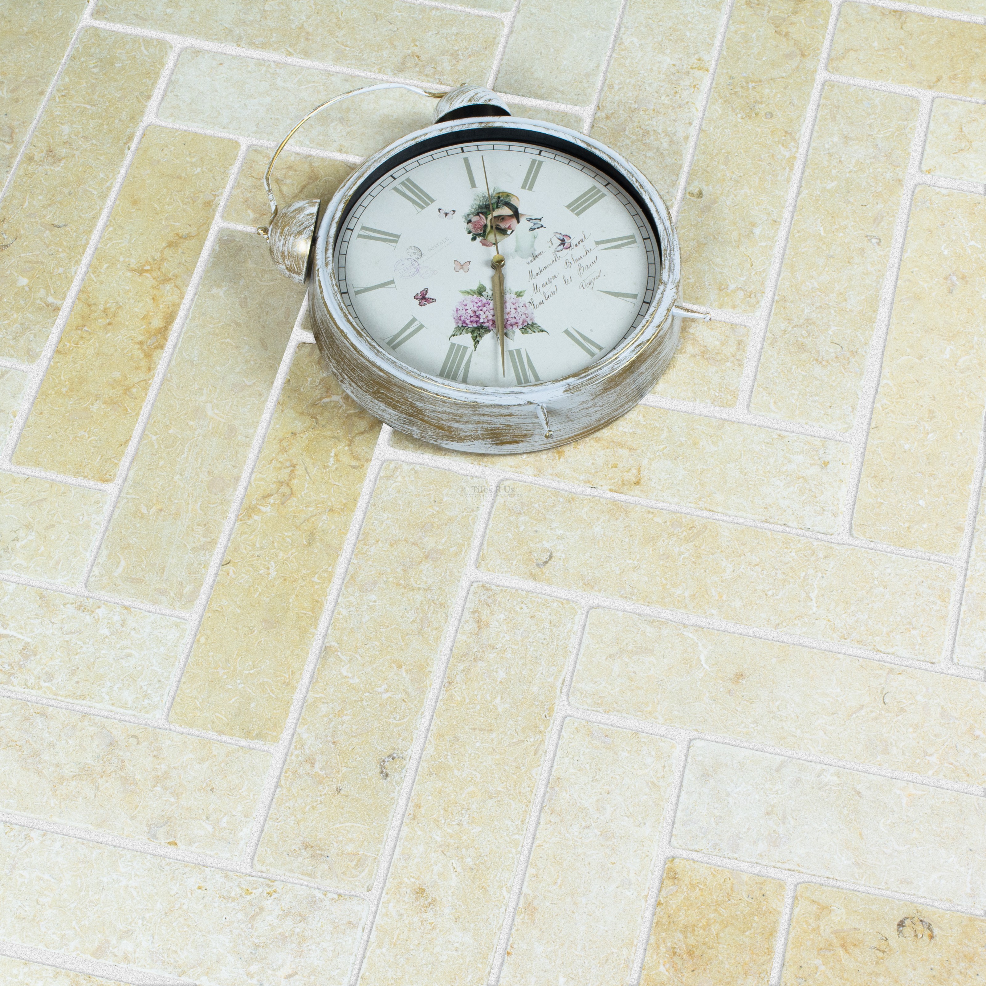 JERUSALEM ANTIQUE GOLD TUMBLED LIMESTONE HERRINGBONE