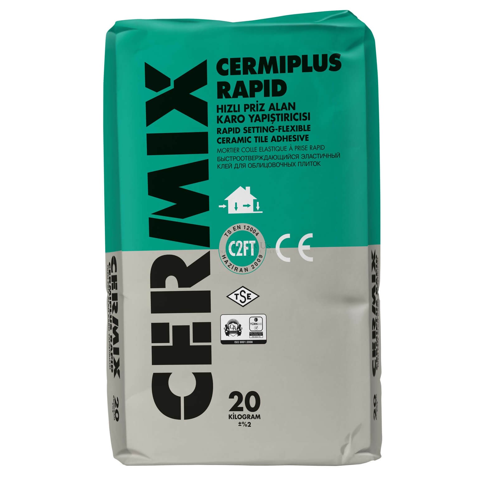 Cermiplus flexible rapid set adhesive 20kg white