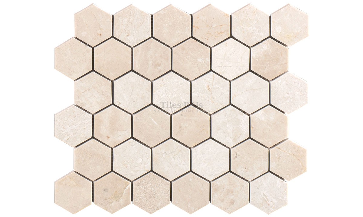 Mosaic Marble Honed - Crema Marfil Select Hexagon (Send Sample)