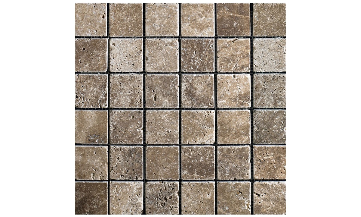 Mosaic Travertine Tumbled - Siva Noce 23x23