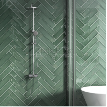 Teramoda Emerald Polished Ceramic: Style Herringbone